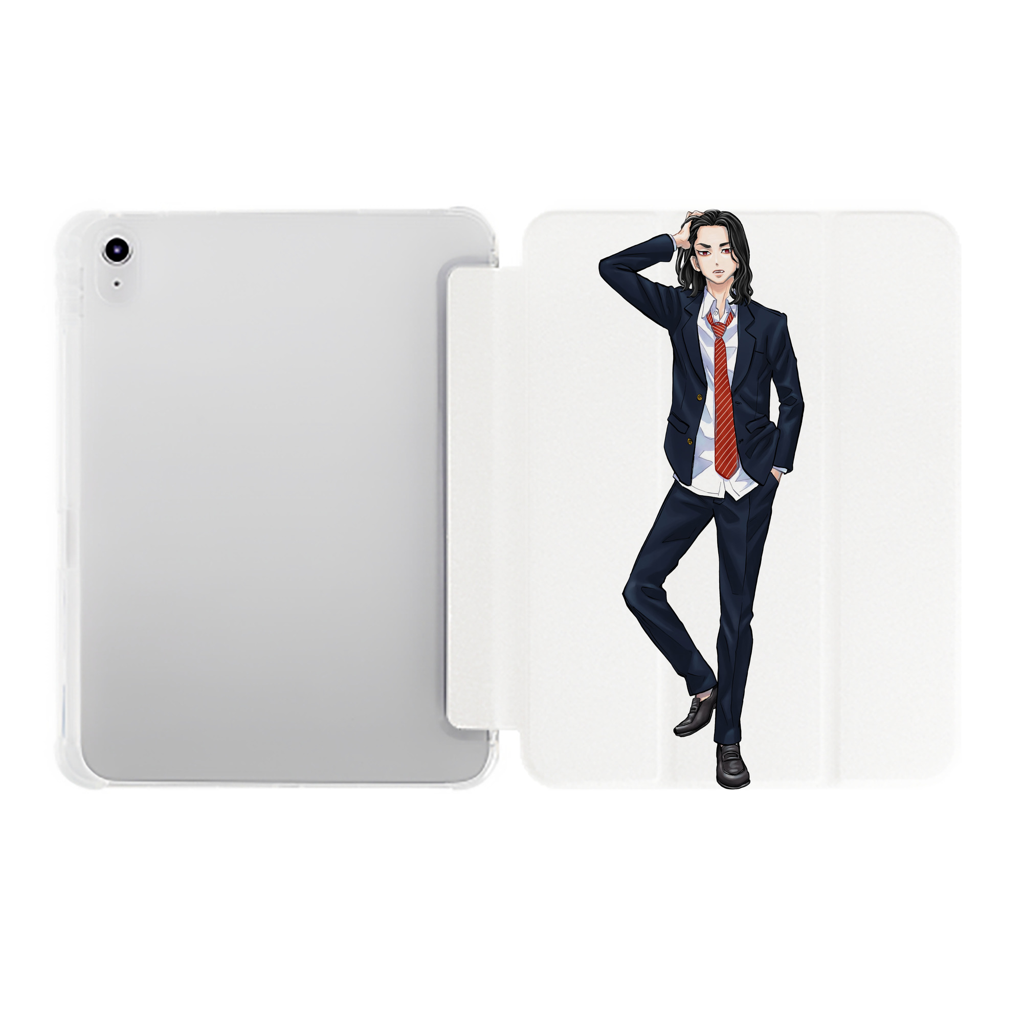 （画像用） 東京リベンジャーズ Tokyo Revengers IPad ケース ペン収納付き 三つ折りスタンド PUレザー×シリコン 対応機種9.5/10.5/10.9インチ